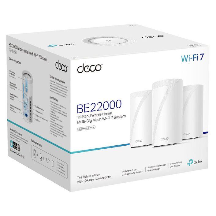 TP-Link Deco BE85 BE22000 Tri-Band Mesh WiFi7 System 3 Pack