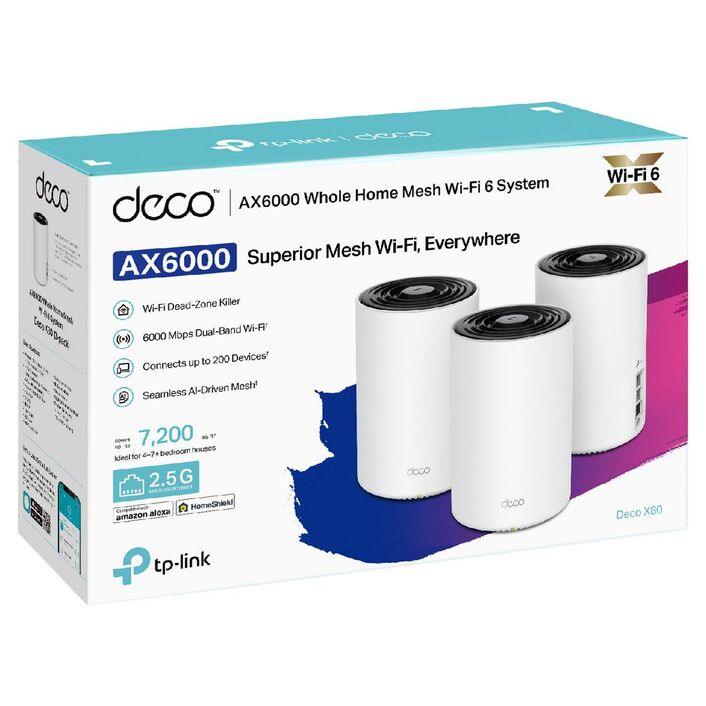 TP Link Deco X80 AX6000 Whole Home Mesh WiFi 6 System 3 Pack