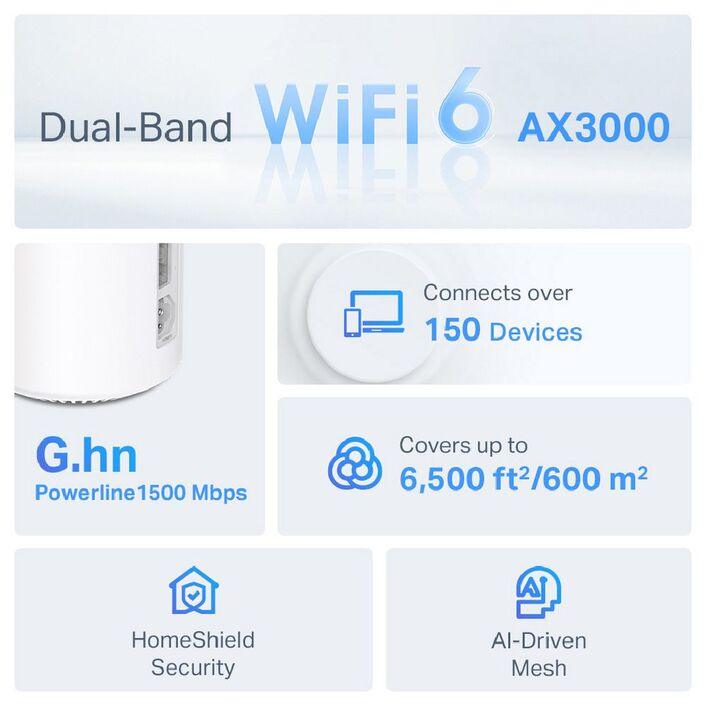 TP-Link Deco PX50 Home Powerline Mesh WiFi 6 System 3 Pack