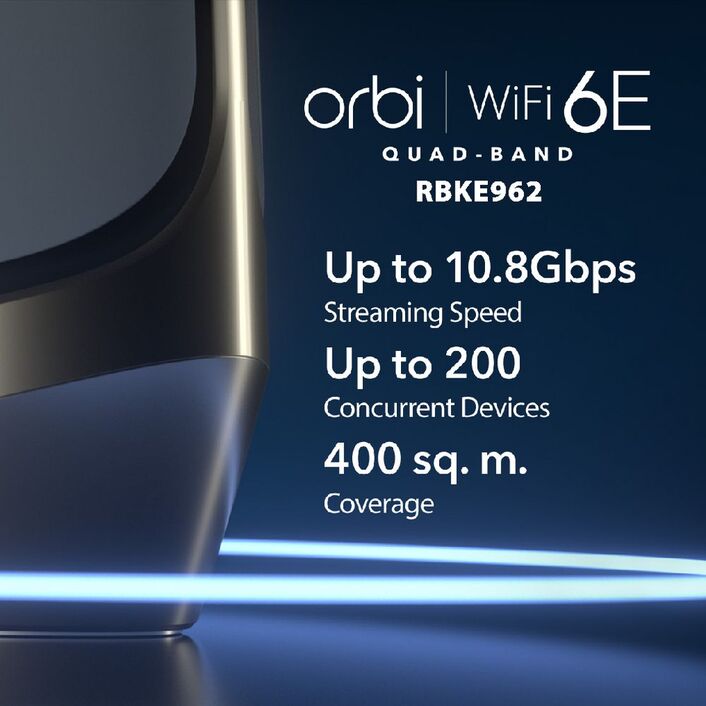 NETGEAR Orbi AXE11000 Quad-Band Mesh Wi-Fi 6E System 2 Pack