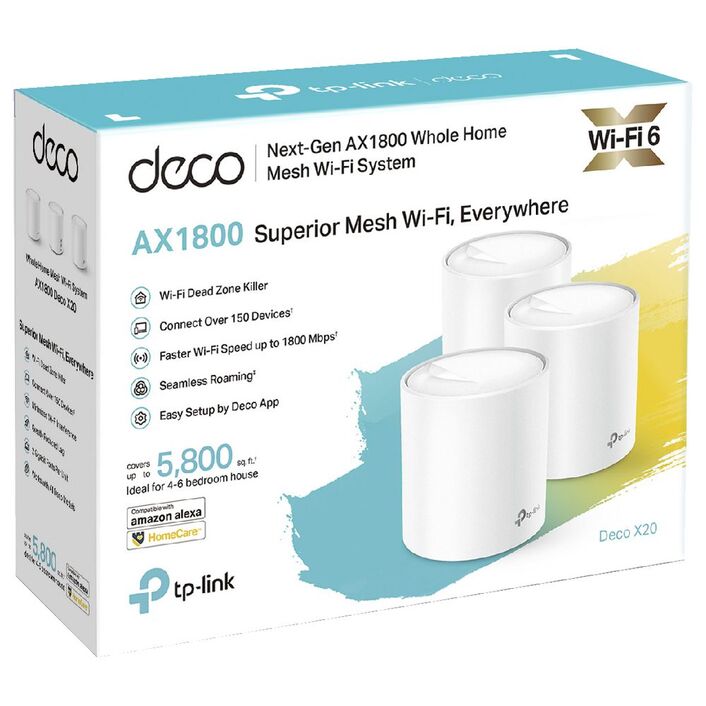 TP-Link AX1800 Whole Home Mesh WiFi 6 System Deco X20 3 Pack