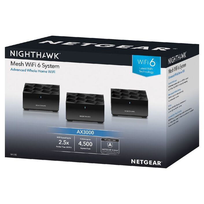 Netgear Nighthawk AX300 Mesh WiFi 6 System Black 3 Pack