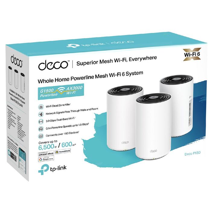 TP-Link Deco PX50 Home Powerline Mesh WiFi 6 System 3 Pack