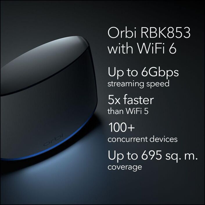 Netgear Orbi AX6000 Mesh WiFi 6 System 3 Pack